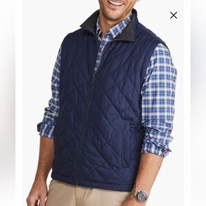Vineyard Vines Dorset Quilted Vest Navy Blue Large